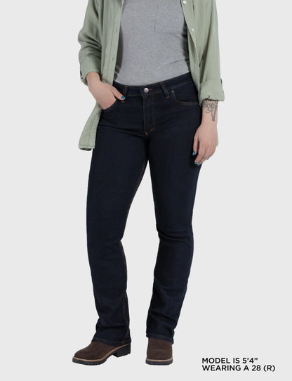 Women's Mid Rise Boot Cut Delta Flex Denim Jean