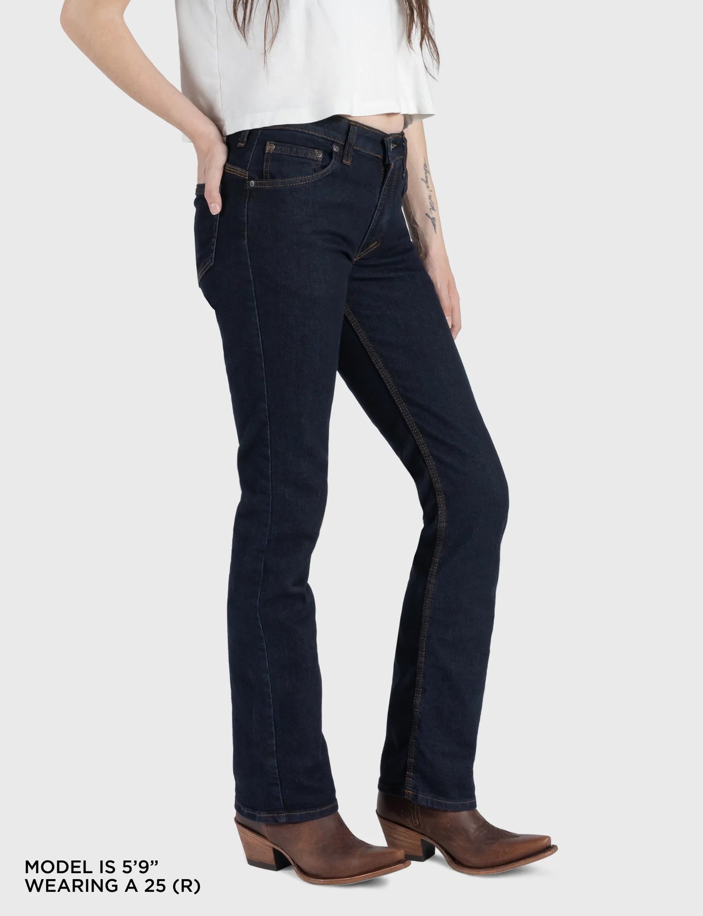 Women's Mid Rise Boot Cut Delta Flex Denim Jean