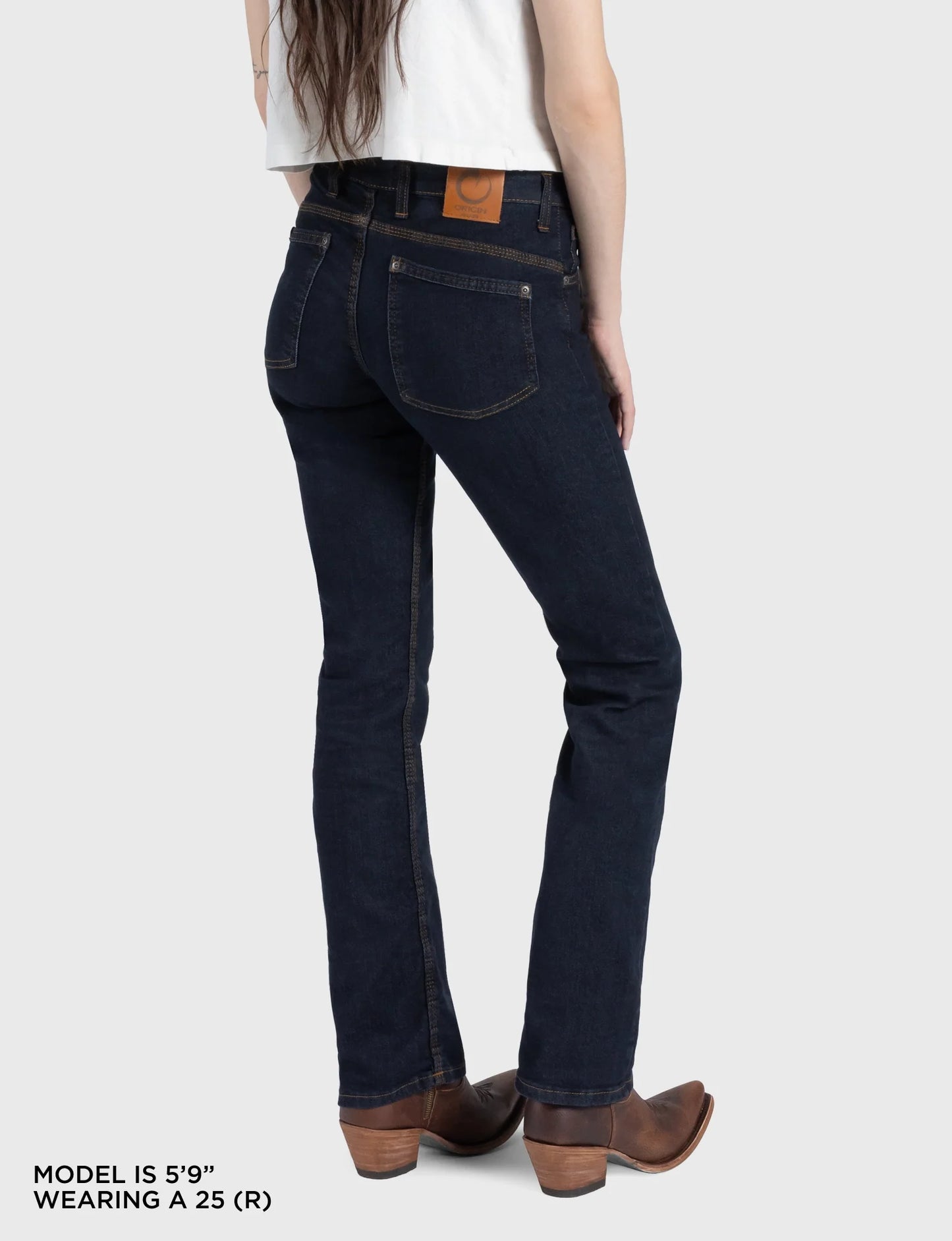 Women's Mid Rise Boot Cut Delta Flex Denim Jean