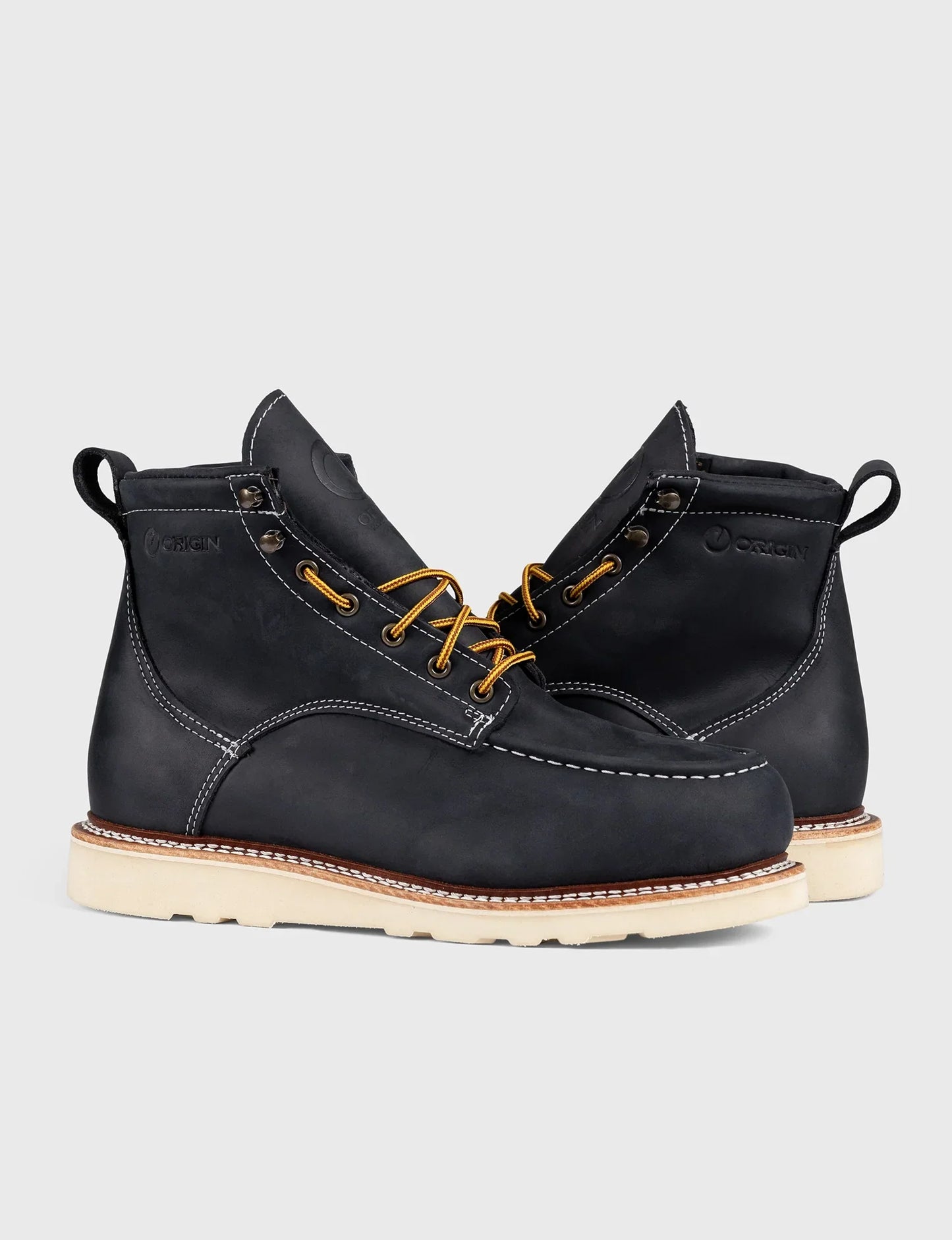 MAINE MOC STEEL TOE BOOT 6" - NATURAL WEDGE SOLE - GRADED QUALITY