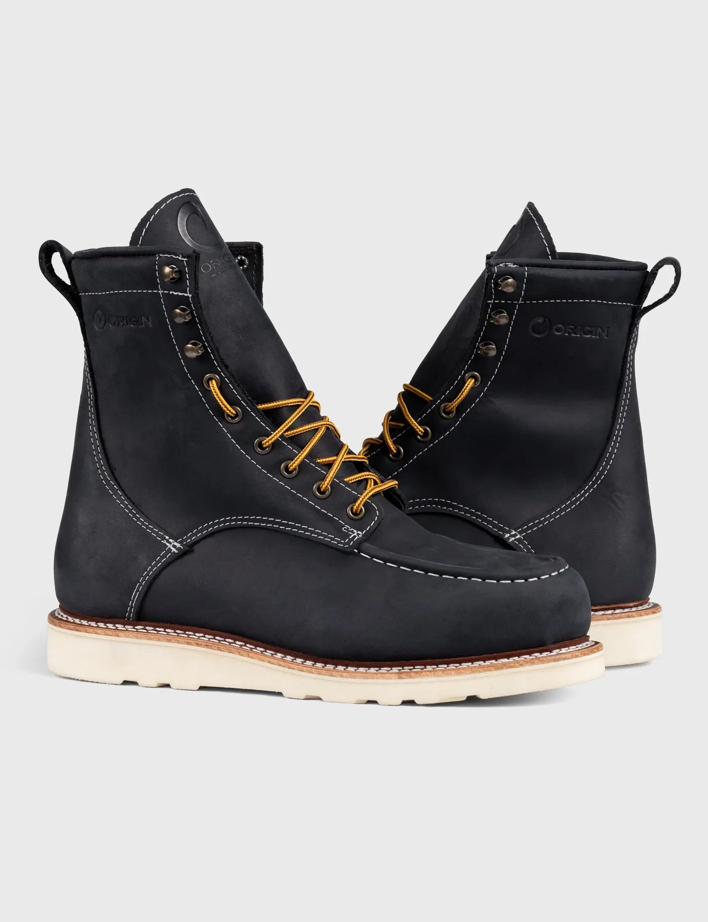 MAINE MOC STEEL TOE BOOT 8" - NATURAL WEDGE SOLE - GRADED QUALITY
