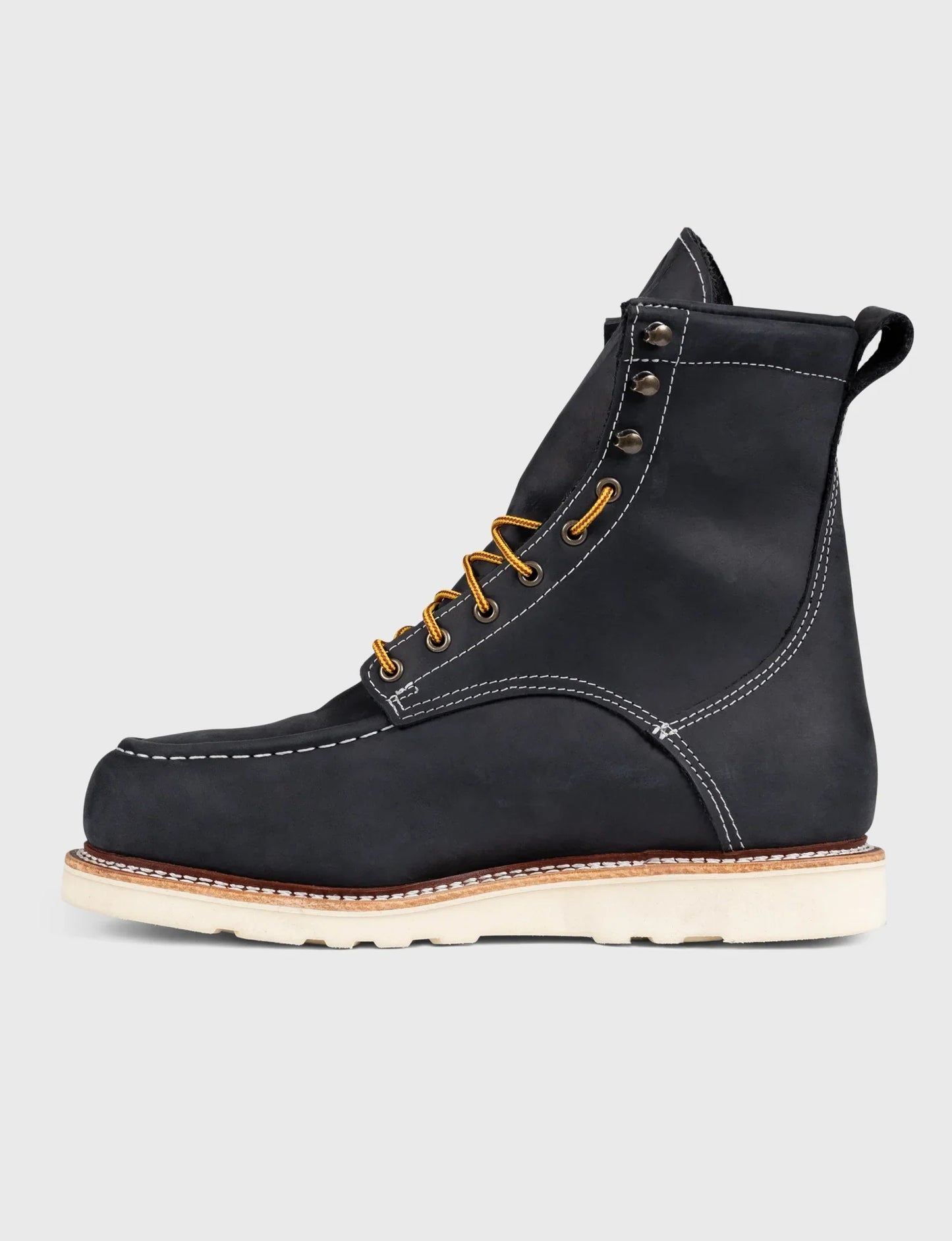 MAINE MOC STEEL TOE BOOT 8" - NATURAL WEDGE SOLE - GRADED QUALITY