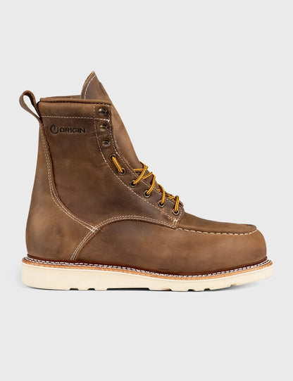 MAINE MOC STEEL TOE BOOT 8" - NATURAL WEDGE SOLE - GRADED QUALITY