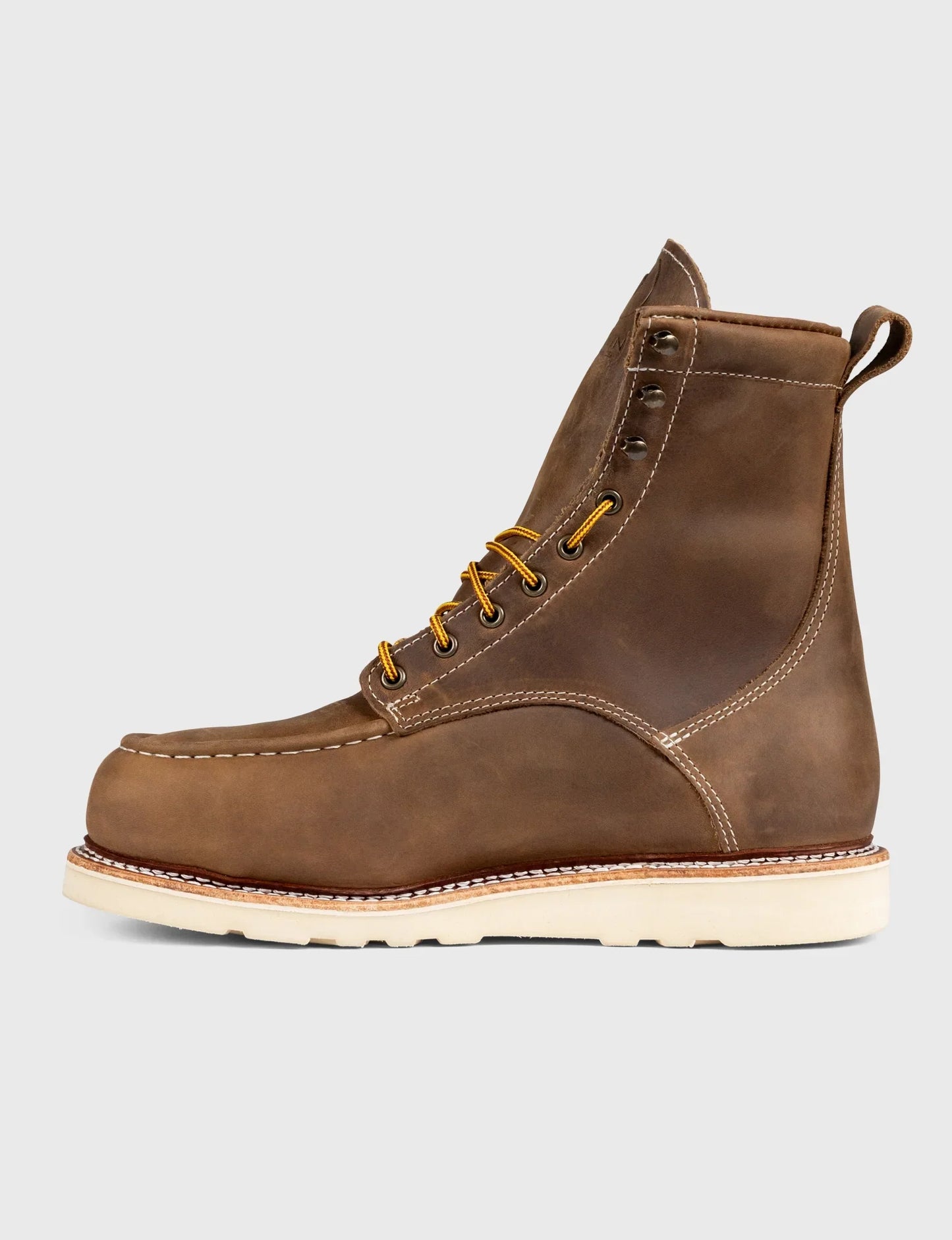 MAINE MOC STEEL TOE BOOT 8" - NATURAL WEDGE SOLE - GRADED QUALITY