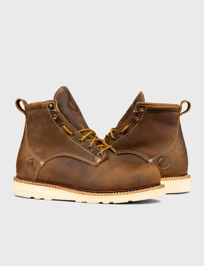 THE WILTON 6" GOODYEAR WELTED BOOT - NATURAL WEDGE SOLE - GRADED QUALITY