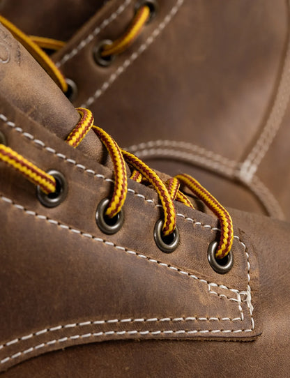 THE WILTON 6" STEEL TOE WORK BOOT - NATURAL WEDGE SOLE - GRADED QUALITY
