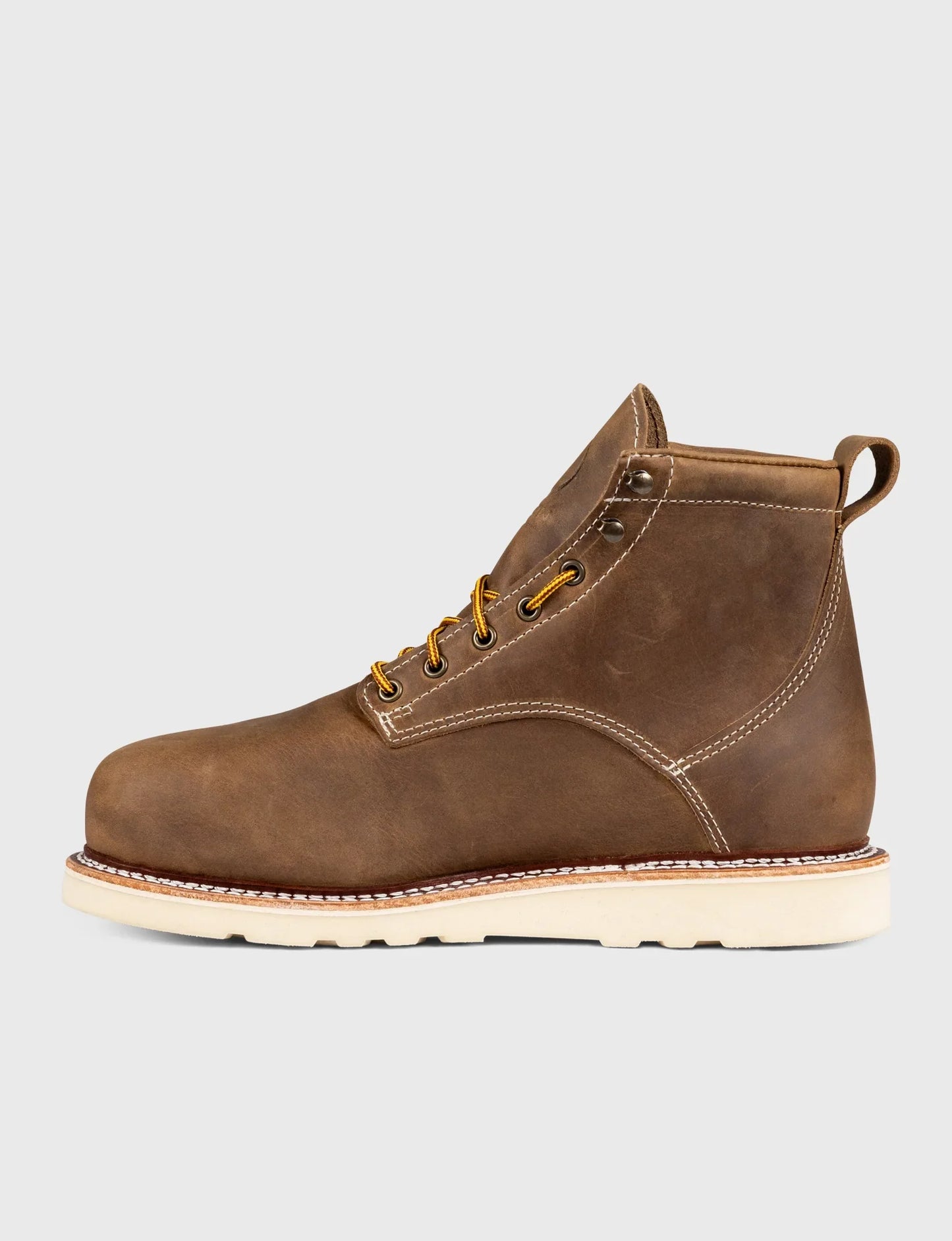 THE WILTON 6" STEEL TOE WORK BOOT - NATURAL WEDGE SOLE - GRADED QUALITY