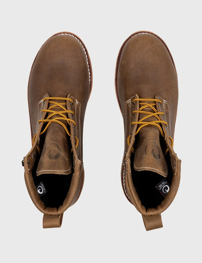 THE WILTON 6" STEEL TOE WORK BOOT - NATURAL WEDGE SOLE - GRADED QUALITY