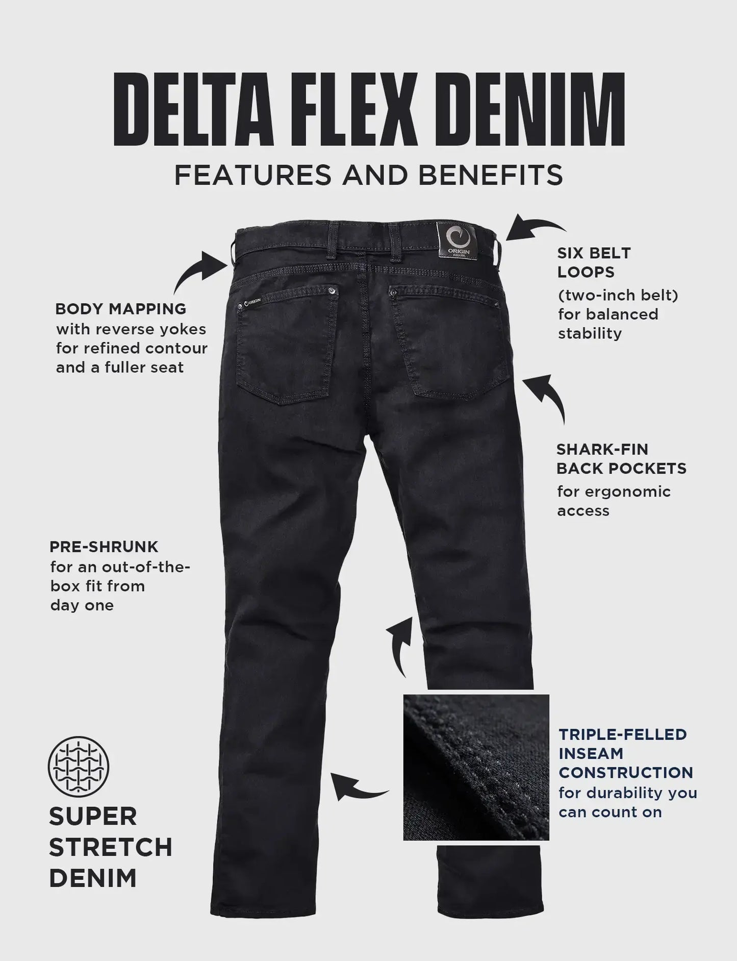 DELTA FLEX JEANS - SLIM BLACK