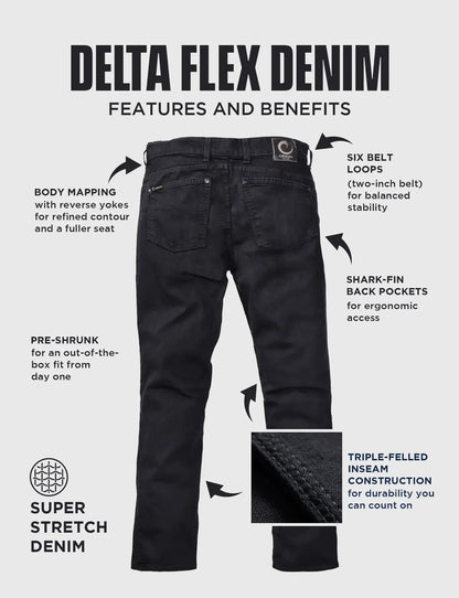 DELTA FLEX JEANS - SLIM BLACK